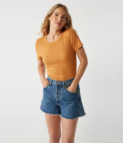 Michael Stars Rico Crew Neck Tee In Dark Orange Peel