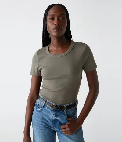 Michael Stars Rico Crew Neck Tee In Olive