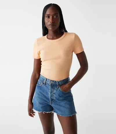 Michael Stars Rico Crew Neck Tee In Tangerine