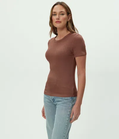 Michael Stars Rico Crewneck Tee In Brown