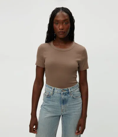 Michael Stars Rico Crewneck Tee In Cobblestone