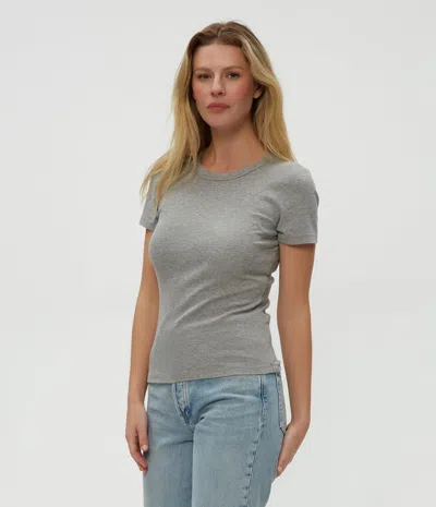 Michael Stars Rico Crewneck Tee In Heather Grey