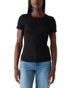 Michael Stars Rico Crew Neck Tee In Black