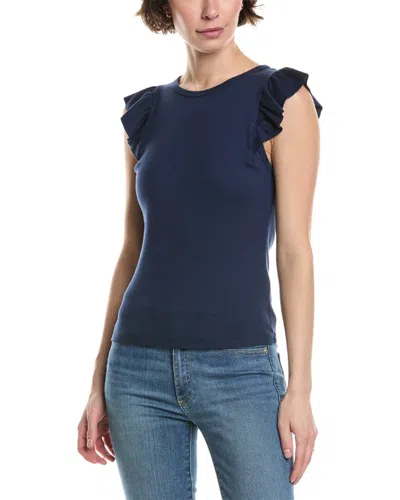 Michael Stars Rina Flutter Sleeve Top In Blue