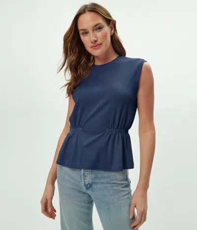 Michael Stars Rochel Peplum Tank In Black