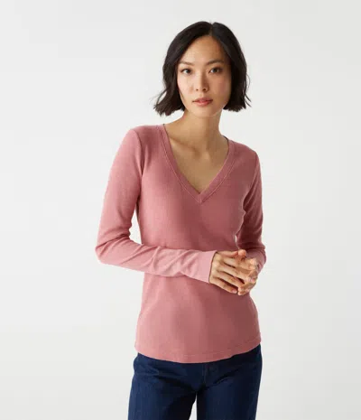 Michael Stars Romeo Thermal V-neck Tee In Berrywood