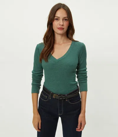 Michael Stars Romeo Thermal V-neck Tee In Green