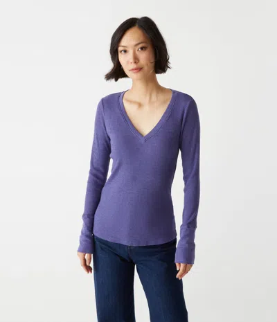 Michael Stars Romeo Thermal V-neck Tee In Moonlit