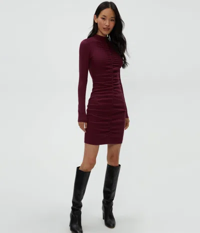 Michael Stars Romi Ruched Front Dress In Beetroot
