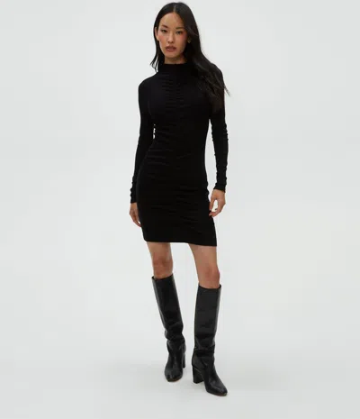 Michael Stars Romi Ruched Front Dress In Black