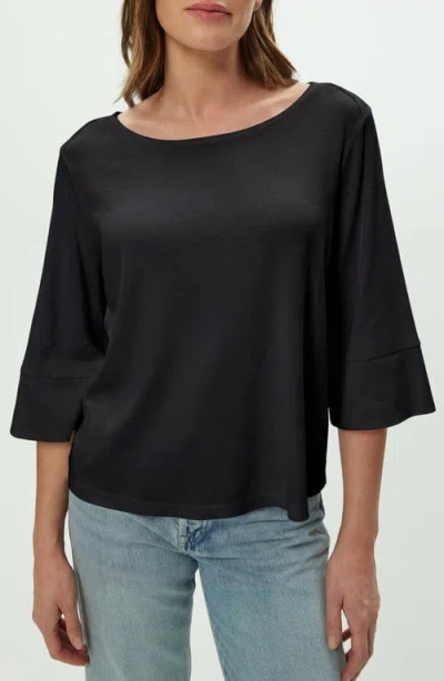 Michael Stars Rosalynn Wide Sleeve Boatneck Top In Black