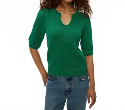 Michael Stars Rosanna Puff Sleeve Sweater In Green