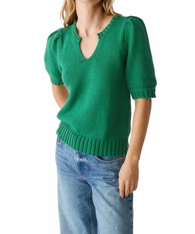 Michael Stars Rosanna Puff Sleeve Sweater In Palm In Green