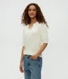 Michael Stars Rosanna Puff Sleeve Sweater In Off White