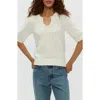 Michael Stars Rosanna Puff Sleeve Sweater In Off White