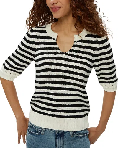 MICHAEL STARS ROSANNA STRIPED PUFF SLEEVE SWEATER