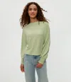 Michael Stars Roxy Balloon Sleeve Ribbed Top In Seacrest In Seacrest
