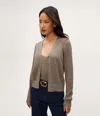 Michael Stars Ruiz Metallic Cardigan In Pewter