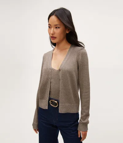 Michael Stars Ruiz Metallic Cardigan In Pewter