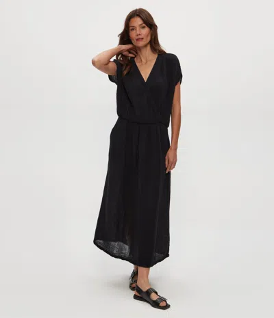 Michael Stars Rylee Gauze Midi Dress In Black