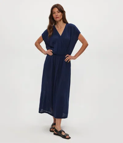 Michael Stars Rylee Gauze Midi Dress In Blue