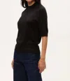 Michael Stars Sabel Metallic Elbow Sleeves Sweater In Black In Black