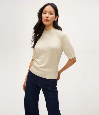 Michael Stars Sabel Metallic Sweater In Champagne