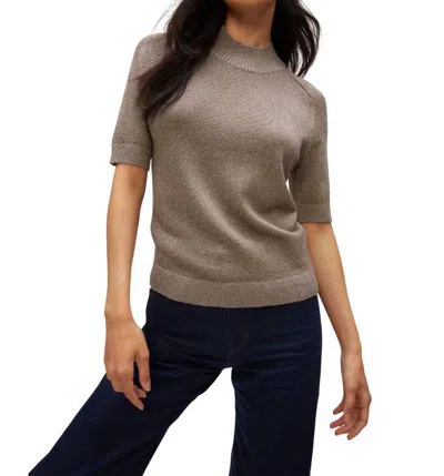 Michael Stars Sabel Metallic Sweater In Pewter In Silver
