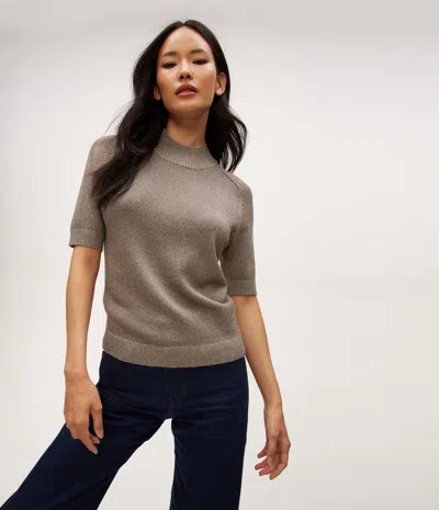 Michael Stars Sabel Metallic Sweater In Pewter