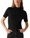 Michael Stars Sabel Mock Neck Top In Black