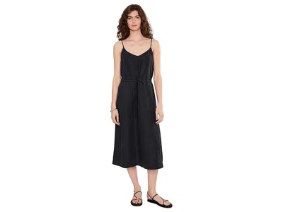 Michael Stars Sabine V-neck Tie Front Midi Dress Women's Dress Black: Xs (us 0-2)