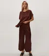 Michael Stars Sacha Satin Cropped Pant In Brown