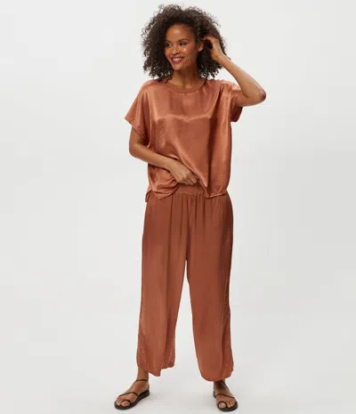 Michael Stars Sacha Satin Cropped Pant In Green