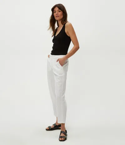 Michael Stars Sal Cropped Barrel Leg Pant In White