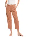 Michael Stars Geraldine Straight Leg Linen-blend Pant In Orange
