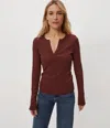 Michael Stars Salem Henley Tee In Brown