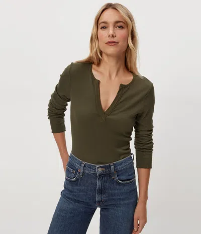 Michael Stars Salem Henley Tee In Green