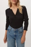 Michael Stars Salem Rib Top In Black