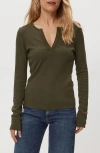 Michael Stars Salem Rib Top In Green