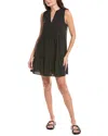 Michael Stars Sandra Linen-blend Mini Dress In Black