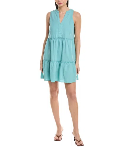 Michael Stars Sandra Linen-blend Mini Dress In Green