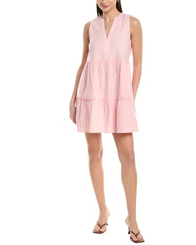 Michael Stars Sandra Linen-blend Mini Dress In Pink