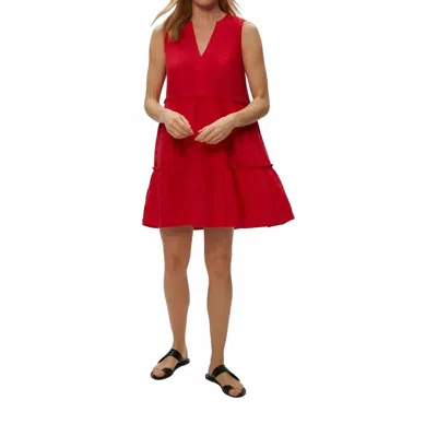 Michael Stars Sandra Sleeveless Tiered Dress In Red