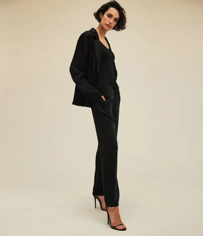 Michael Stars Sanji Hammered Satin Drawstring Pant In Beetroot