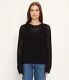 Michael Stars Sara Mesh Stitch Pullover In Black