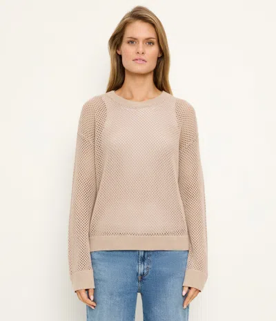Michael Stars Sara Sheer Cotton Mesh Sweater In Nude