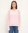 Michael Stars Sara Mesh Stitch Pullover In Pink