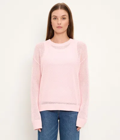 Michael Stars Sara Mesh Stitch Pullover In Pink