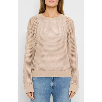 Michael Stars Sara Sheer Cotton Mesh Sweater In Nude