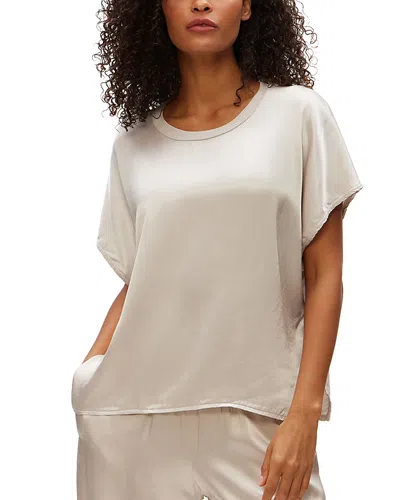 Michael Stars Satin Flow Tee In Neutral